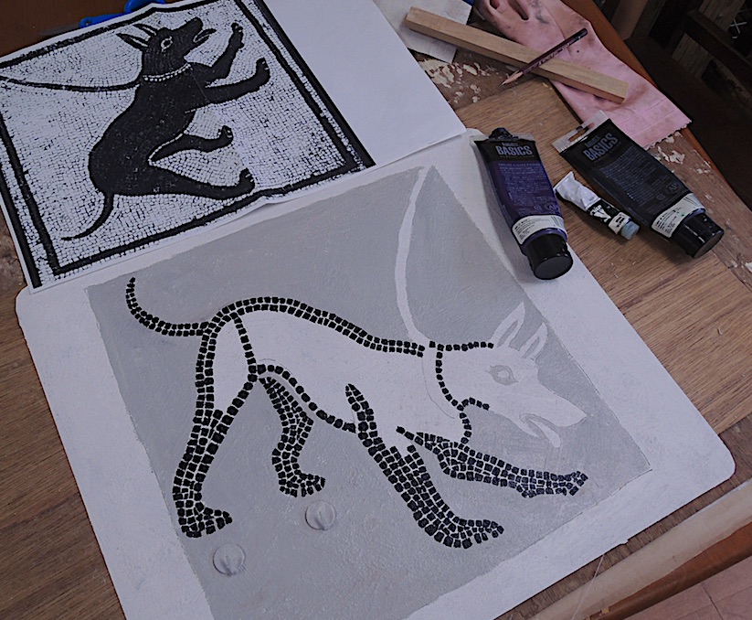 ポンペイの犬 モザイク画「Cave canem」2013